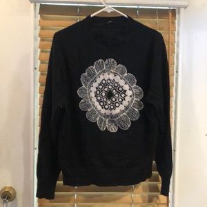 Marimekko X Uniqlo black floral sweater size: XL